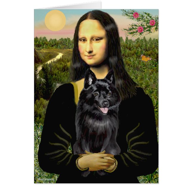 Cartão Schipperke 7 - Mona Lisa (Frente)