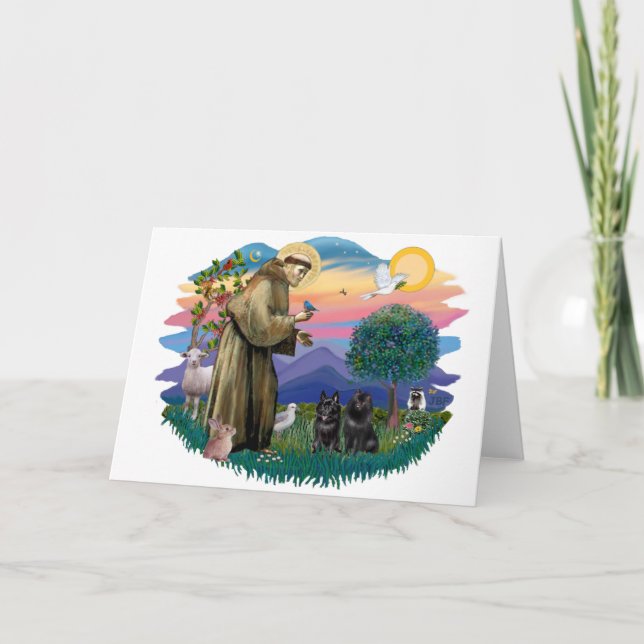 Cartão Schipperke (dois) (Frente)