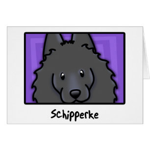 Cartão Schipperke quadrado dos desenhos animados