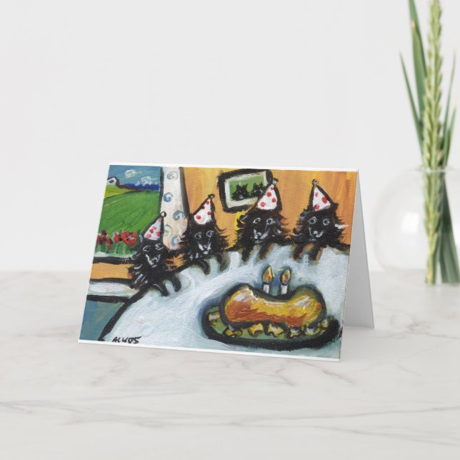 Cartão Schipperke summer birthday party (Frente)