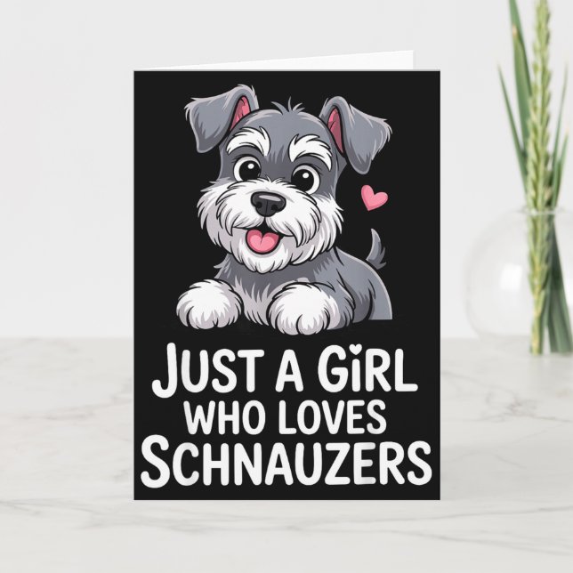 Cartão Schnauzer Art For Women Girls Kids Mini Schnauzer  (Frente)