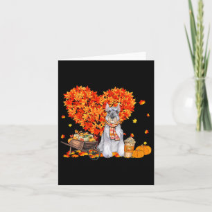 Cartão Schnauzer Autumn Fall Deixa Pumpkin Dog Amor