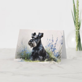 Cartão Schnauzer em Aquarela