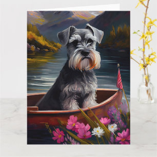 Cartão Schnauzer em uma Pagaia: Uma Aventura Cênica