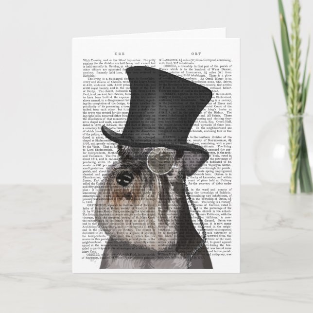 Cartão Schnauzer, Formal Hound and Hat (Frente)