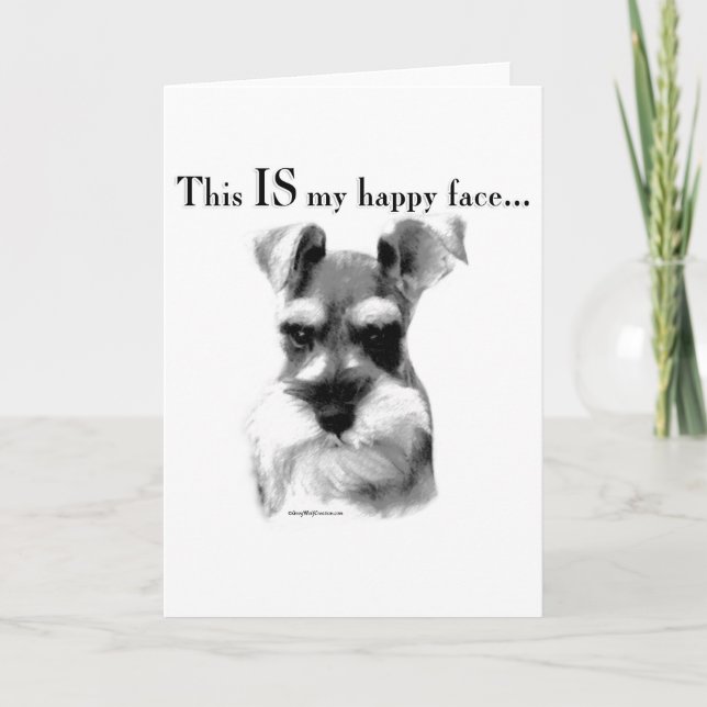 Cartão Schnauzer Happy Face (Frente)