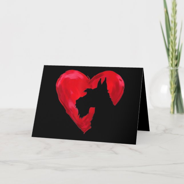 Cartão Schnauzer Heart Silhouette Valentines Day Dog Love (Frente)