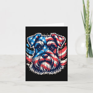 Cartão Schnauzer miniatura patriota bandeira americana 4 