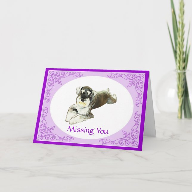 Cartão Schnauzer Missing You Card (Frente)