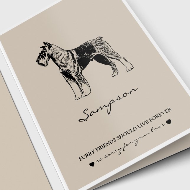 Cartão Schnauzer Pet Loss Dog Lover Simpatia (Pet memorial , sympathy card, pet loss, schnauzer dog dog lover)