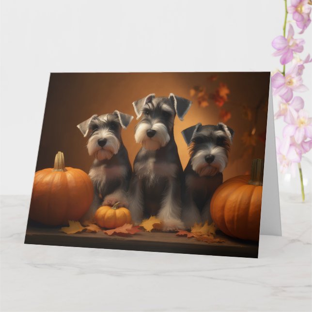Cartão Schnauzer Puppy Autumn Delight Pumpkin (Orquídea)