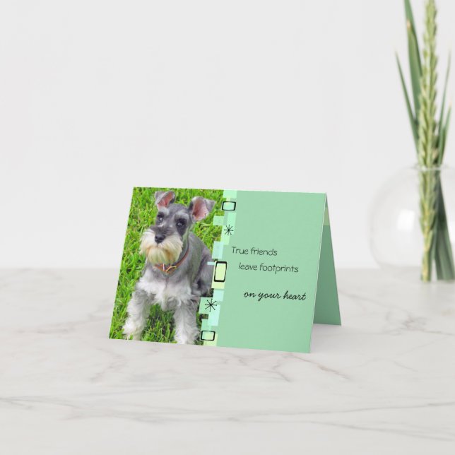 Cartão Schnauzer Puppy Birthday Greeting Card (Frente)