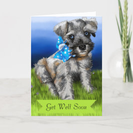 Cartão Schnauzer Puppy com boa vontade em breve