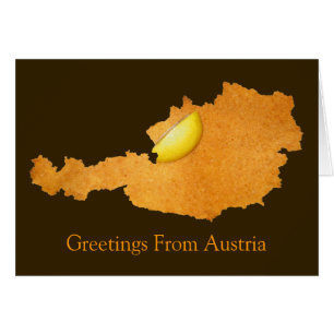 Cartão Schnitzel Vienense - Mapa da Áustria
