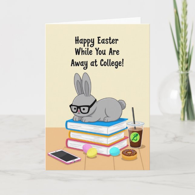 Cartão Scholarly Holiday Rabbit Card (Frente)