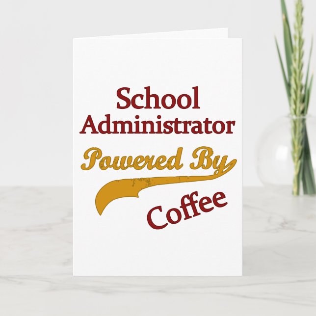 Cartão School Administrator Powered By Coffee (Frente)