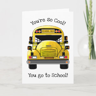 Cartão School Bus Personalized Greeting Card