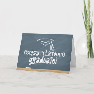 Cartão School Chalkboard Congratulations Graduate
