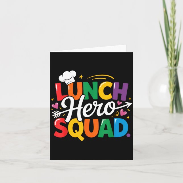 Cartão School Lunch Hero Squad Cafeteria Workers Crew Lad (Frente)