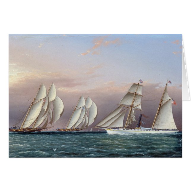 Cartão Schooners Dreadnwon e Columbia 1870 (Frente Horizontal)