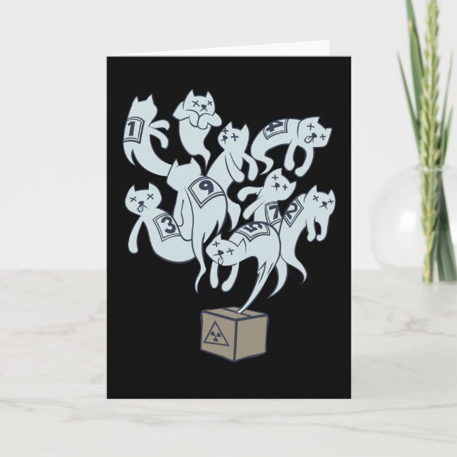 Cartão Schrödinger Cat 9 Lives (Frente)