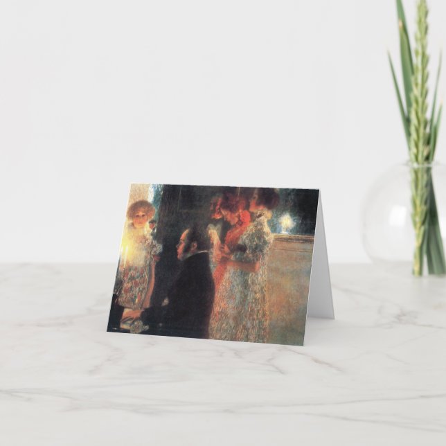 Cartão Schubert ao piano por Gustav Klimt (Frente)