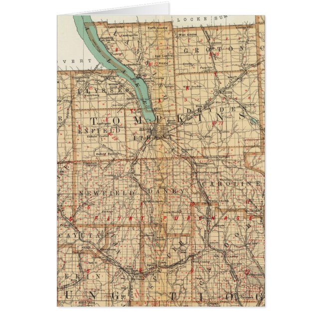 Cartão Schuyler, Tompkins, Cortland, Chemung (Frente)