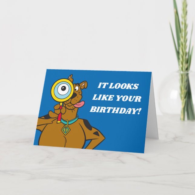 Cartão Scooby-Doo com lupa (Frente)