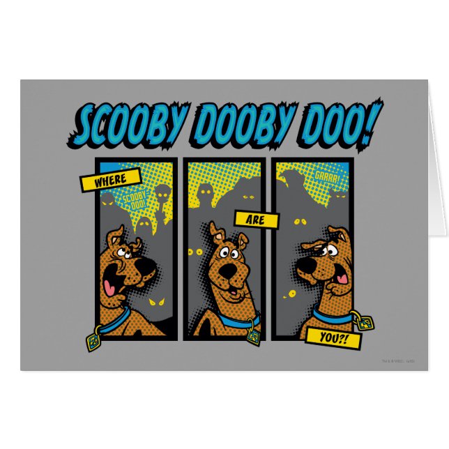 Cartão Scooby-Doo Onde Estão Os Painéis De BD (Frente Horizontal)