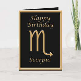 Cartão Scorpio Dourado Símbolo Black Birthday