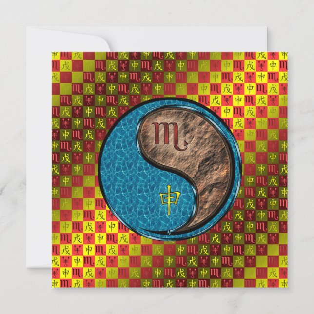 Cartão Scorpio & Earth Monkey (Frente)