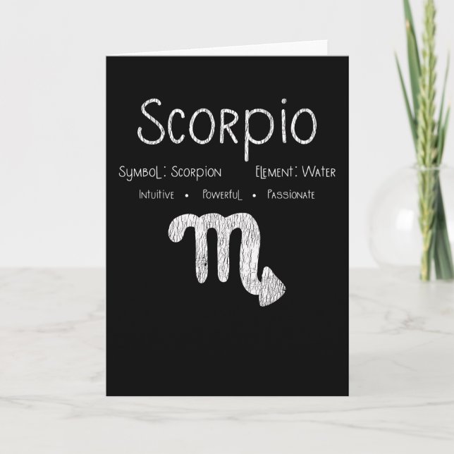 Cartão Scorpio Horoscope Astrologia - Sinal de Estrela An (Frente)