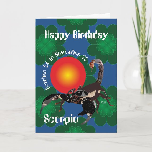 Cartão Scorpio October 24 to November 22 Greeting Card (Frente)