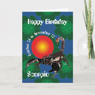 Cartão Scorpio October 24 to November 22 Greeting Card