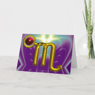 Cartão SCORPIO Zodiac Aniversário da Granada Vermelha