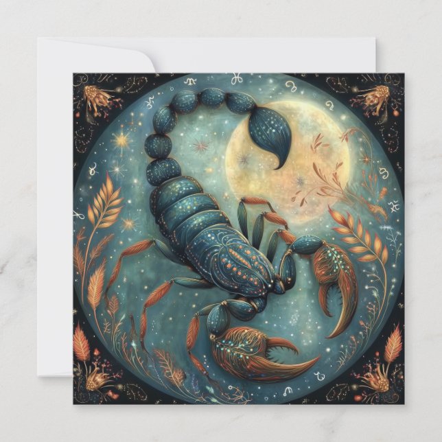 Cartão Scorpio Zodiac Astrology Sign Mystical Birthday (Frente)