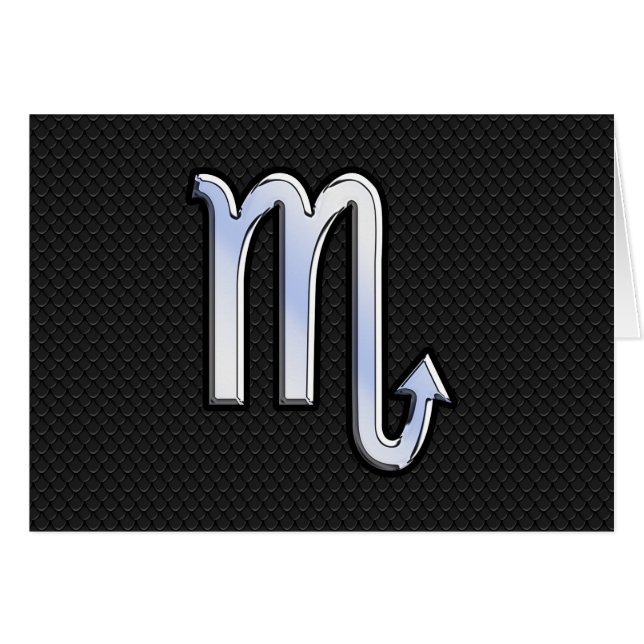 Cartão Scorpio Zodiac Silver Sinal preto cobra (Frente Horizontal)