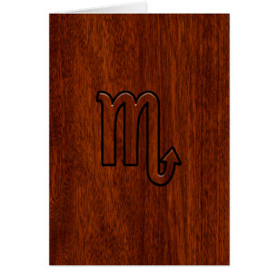 Cartão Scorpio Zodiac - Sinal de mogno
