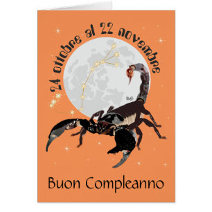 Cartão Scorpione 24 al ottobre 22 nov. Biglietti d'auguri