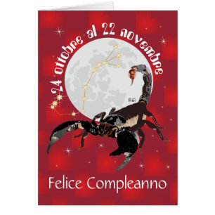 Cartão Scorpione 24 al ottobre 22 nov. Biglietti d'auguri