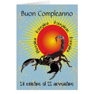 Cartão Scorpione 24 al ottobre 22 nov. Biglietti d'auguri