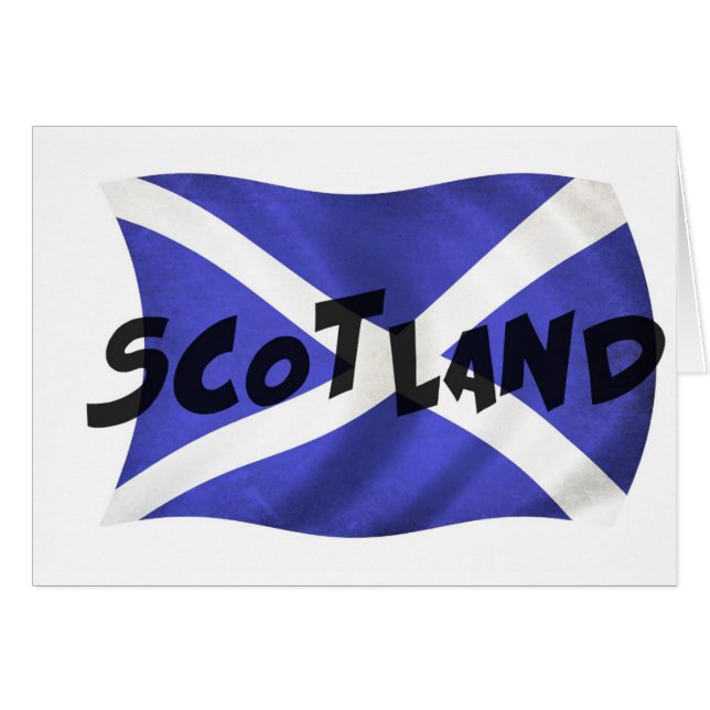 Cartão Scotland Wavy Flag (Frente Horizontal)