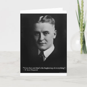 Cartão Scott Fitzgerald "Amor/Começo" Ofertas De Citação 