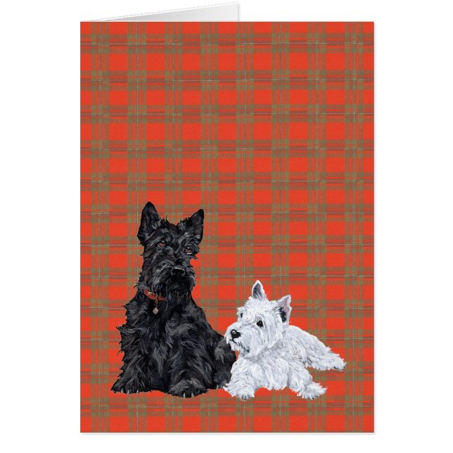 Cartão Scottie Adult & Westie Puppy (Frente)