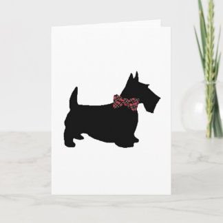 Cartão Scottie Dog in Plaid Bow Tie