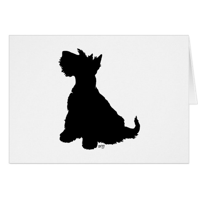 Cartão Scottie Dog Sentado (Frente Horizontal)