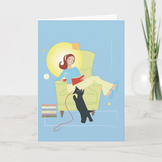 Cartão Scottie Gal Reading - Greeting Card (Frente)