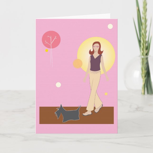 Cartão Scottie Gal Walking - Greeting Card (Frente)