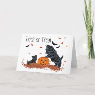 Cartão SCOTTIE Pai e Filhote Halloween