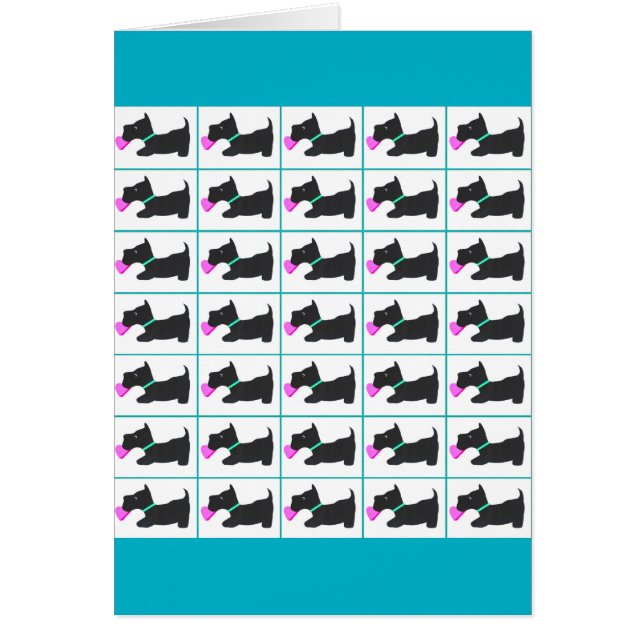 Cartão Scottie Quilt (Frente)